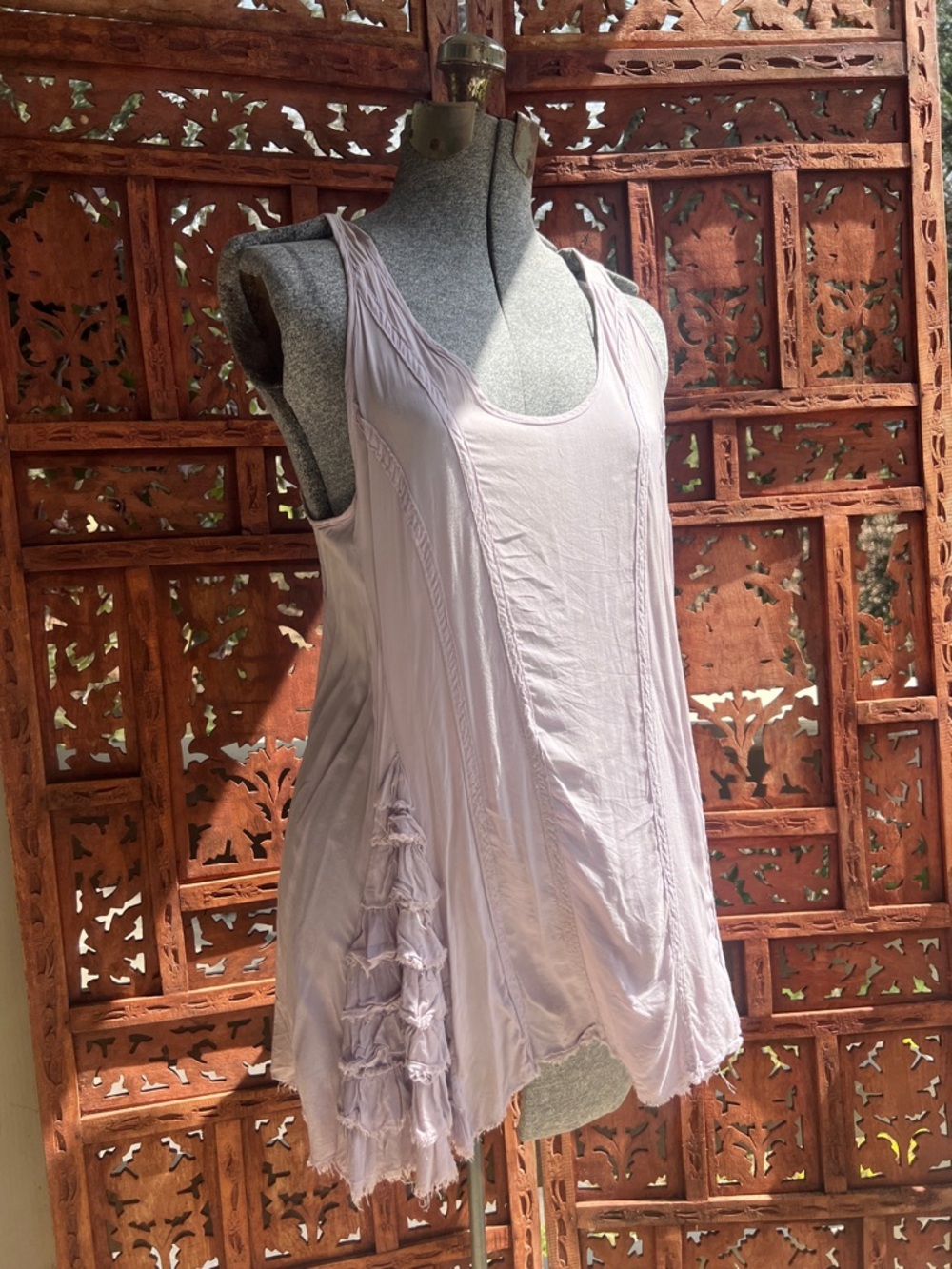 Free People Lavender Scoop Neck Boho Tank Top